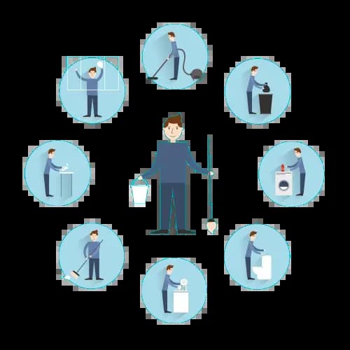Professional cleaner working in Dubai home